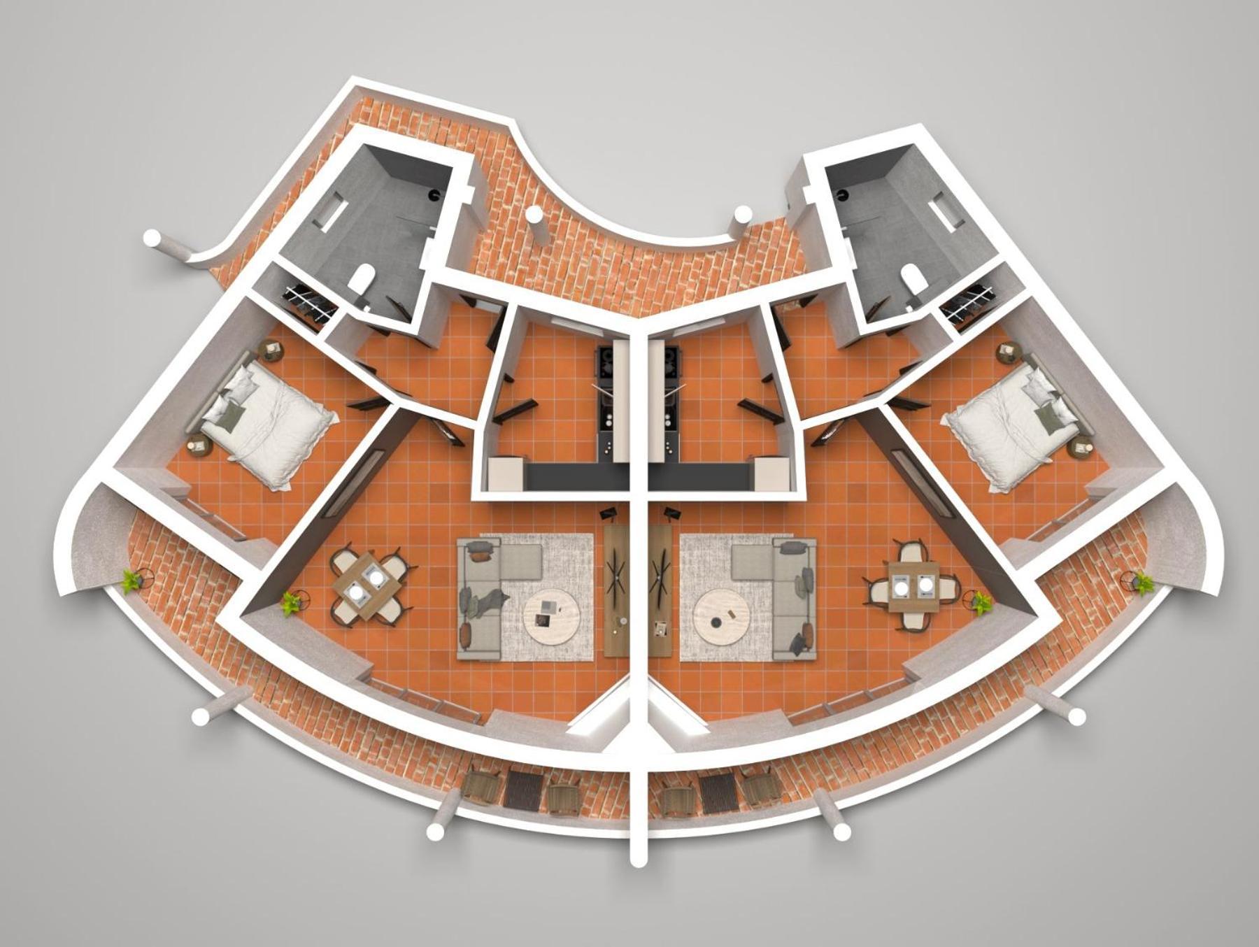 Appartement met uitzicht op de tuin